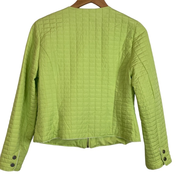 Chico's Chartreuse Yellow Green Quilted Jacket - Picture 6 of 13